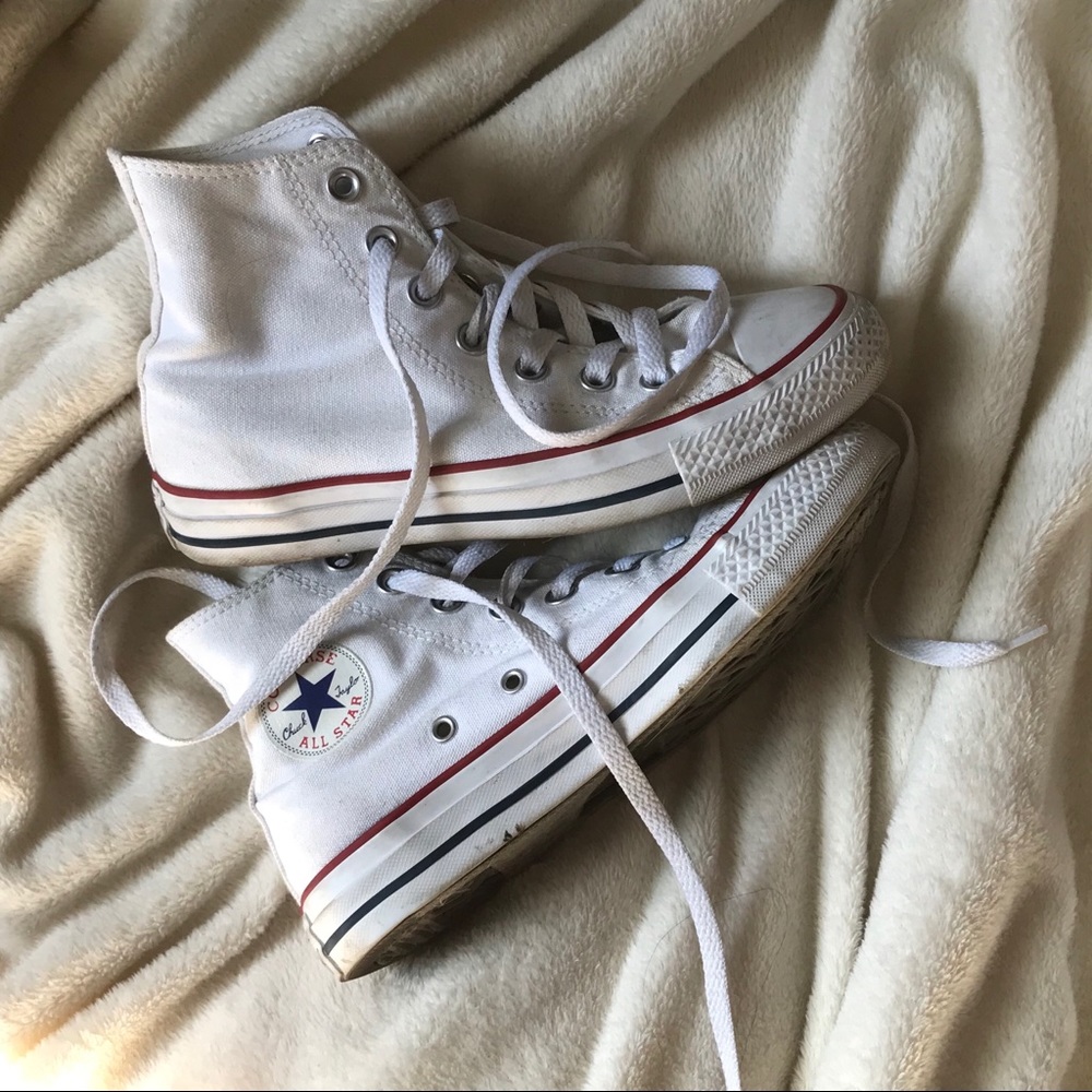 White Converse High Tops